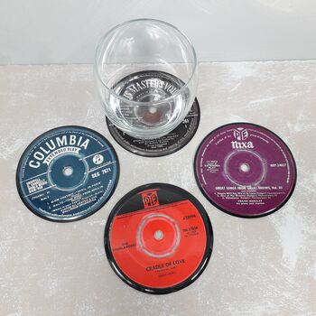 Set Of Four Real Vintage Record Coasters, 3 of 7