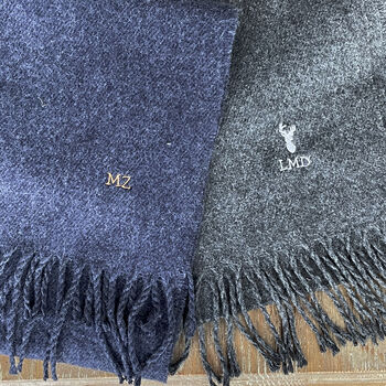 Personalised Mini Monogram Men's Winter Scarf, 5 of 5
