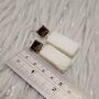 White Druzy Agate, Smoky Quartz Silver Earrings, thumbnail 6 of 7