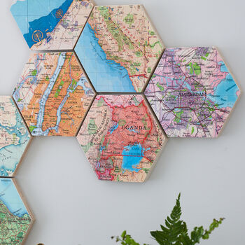 Custom Map Location Hexagon Collectible Wall Block Art, 2 of 10