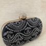Black Handcrafted Oval Clutch Bag, thumbnail 4 of 5