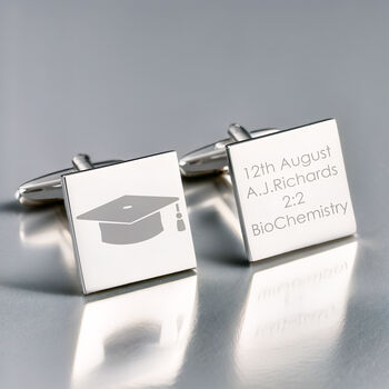 Personalised Graduation Square Cufflinks, 5 of 7