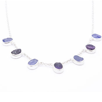 Amethyst And Tanzanite Sterling Silver Ladies Necklace, 2 of 5