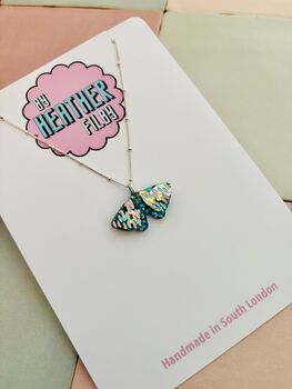 Moth Glitter Charm Necklace / Nature Inspired Gift / Forest Lover Gift / Cute Nature Accessories, 6 of 9