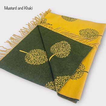 Cashmere Mulberry Tree Of Life Print Scarf, 8 of 12