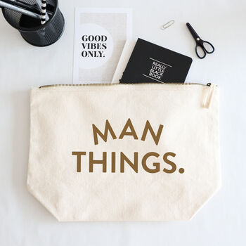 Man Things Black Men's Toiletry Wash Bag, 3 of 6