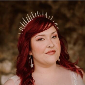 Hand Beaded Statement Alternative Spiked Bridal Crown, 3 of 11