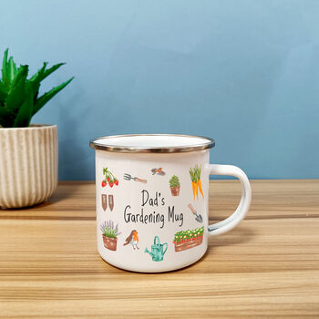 Personalised Gardening Enamel Mug, 2 of 6