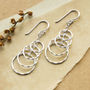 Sterling Silver Dangly Four Twisted Hoop Earrings, thumbnail 2 of 4