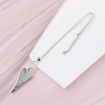 Long Shining Heart Pendant Necklace, 2 of 4
