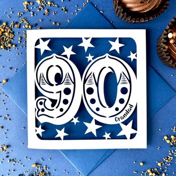 Big Number Personalised 90th Birthday Card, 2 of 4