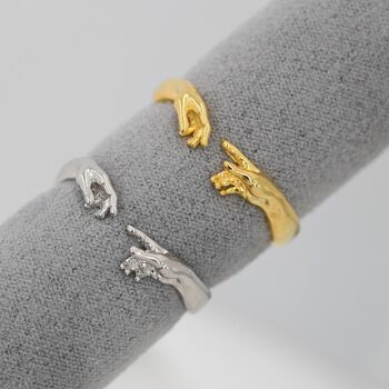 Sterling Silver Hand Ring, 4 of 12