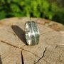 Silver Ring, Westmorland Green Slate, Silver Wave Inlay, thumbnail 3 of 7