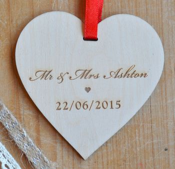 Special Date Hanging Wooden Heart, 3 of 6