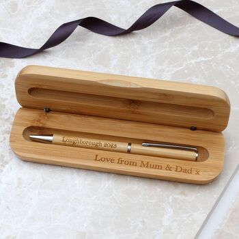 Personalised Graduation Bamboo Pen And Giftbox, 2 of 6
