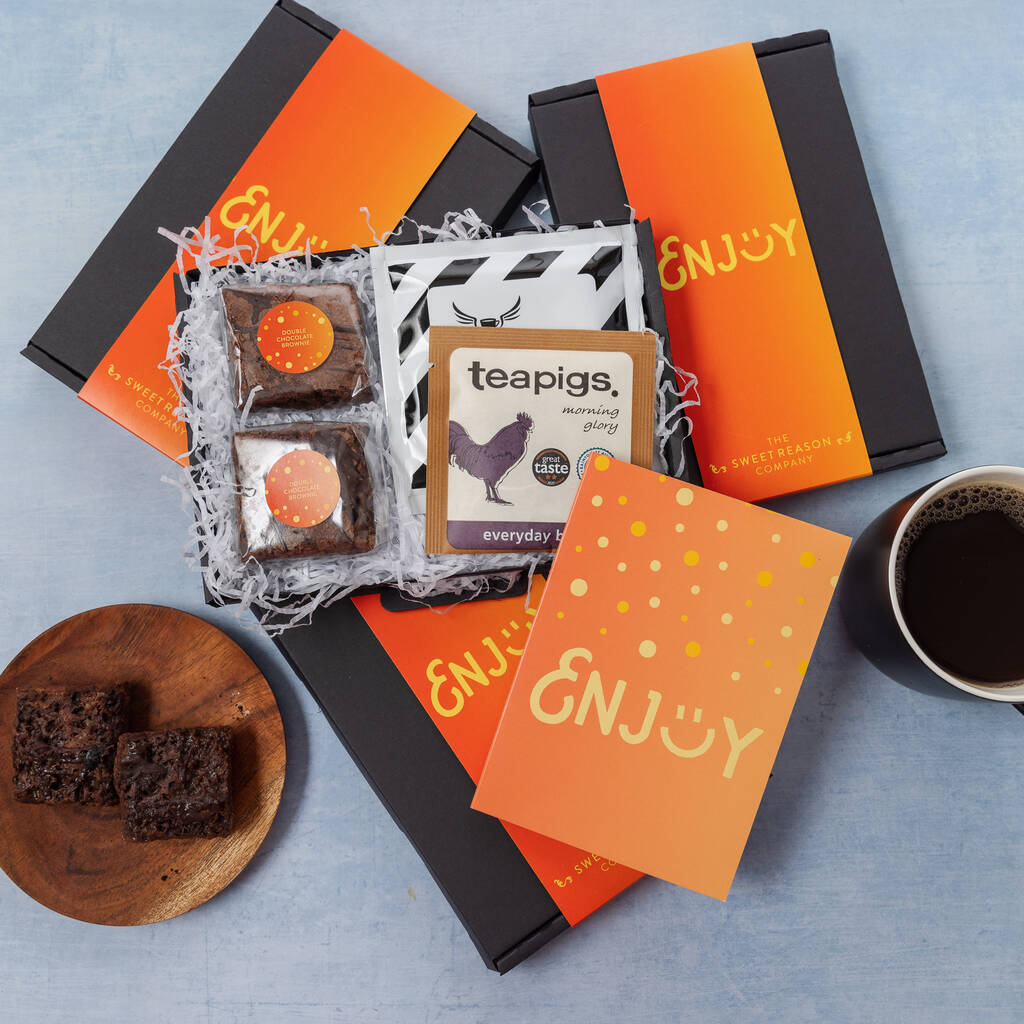 Enjoy Brownies Coffee And Tea Letterbox, 1 of 3