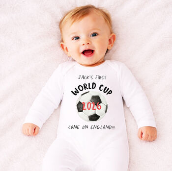Personalised First World Cup Baby Outfit, 2 of 8