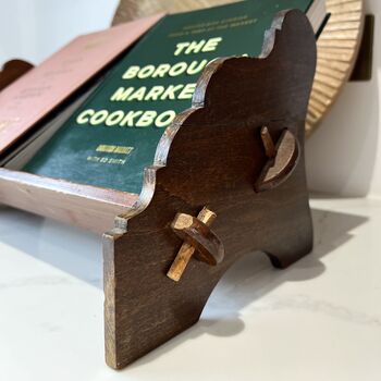 Handcrafted Vintage Wooden Book Stand, 4 of 6