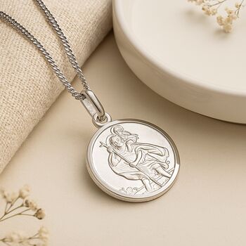 Personalised Sterling Silver St Christopher Necklace, 2 of 12