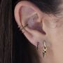 Triple Claw Single Ear Cuff With Black Stones, thumbnail 1 of 6