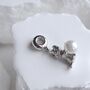 925 Cute Cat Charm Gift Elegant Pearl Cat, thumbnail 3 of 5