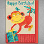 Retro Monkey Birthday Card, thumbnail 1 of 2