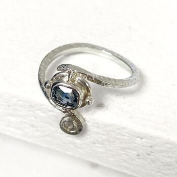 Montana Sapphire, White Gold Engagement Ring, 4 of 7