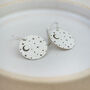 Sterling Silver Starry Night Print Disc Earrings, thumbnail 2 of 3