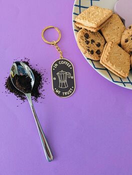 In Coffee We Trust Keyring Coffee Gifts, 3 of 7