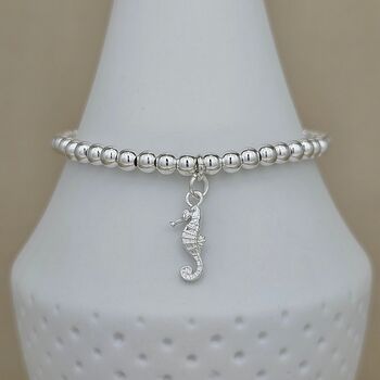 Personalised Beaded Bracelet With Seahorse Charm, 4 of 5