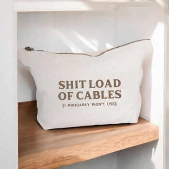 Sh*T Load Of Cables Cable Tidy Canvas Pouch, 2 of 2
