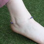 Pure Silver Beaded Evil Eye Nazar Payal Anklet, thumbnail 1 of 5