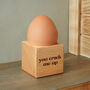 Loft 'You Crack Me Up' Oak Egg Cup In Gift Box | Breakfast | Homeware | Kitchenware, thumbnail 1 of 2
