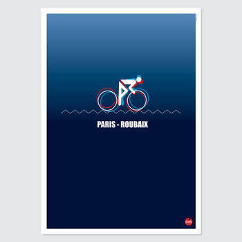 T Lab Paris Roubaix Cycling Print, 3 of 3