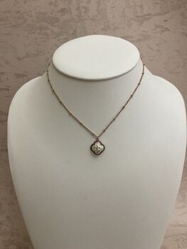 Rose Gold Pearl Clover Necklace, 3 of 5