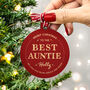Personalised 'Best Auntie' Christmas Bauble, thumbnail 1 of 4