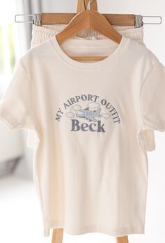 Personalised Airport Outfit Embroidered Holiday T Shirt And Shorts Set, 5 of 9