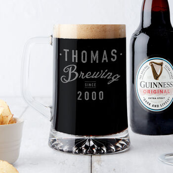 Personalised 'Brewing Since' Year And Name Beer Tankard, 2 of 6