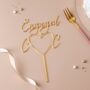 Heart Initials Engagement Wedding Acrylic Cake Topper, thumbnail 2 of 8