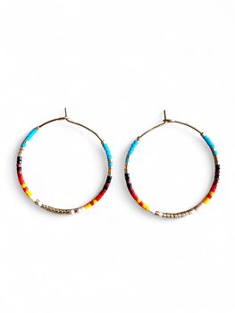 Hooples Desert Glow Large Beaded Hoops With Gift Pouch, 2 of 4