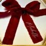 Christmas Silk Ribbon Bow Place Name, 30 Colours, thumbnail 4 of 5