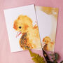 Inky Duckling Easter Luxury Postcards, thumbnail 1 of 8