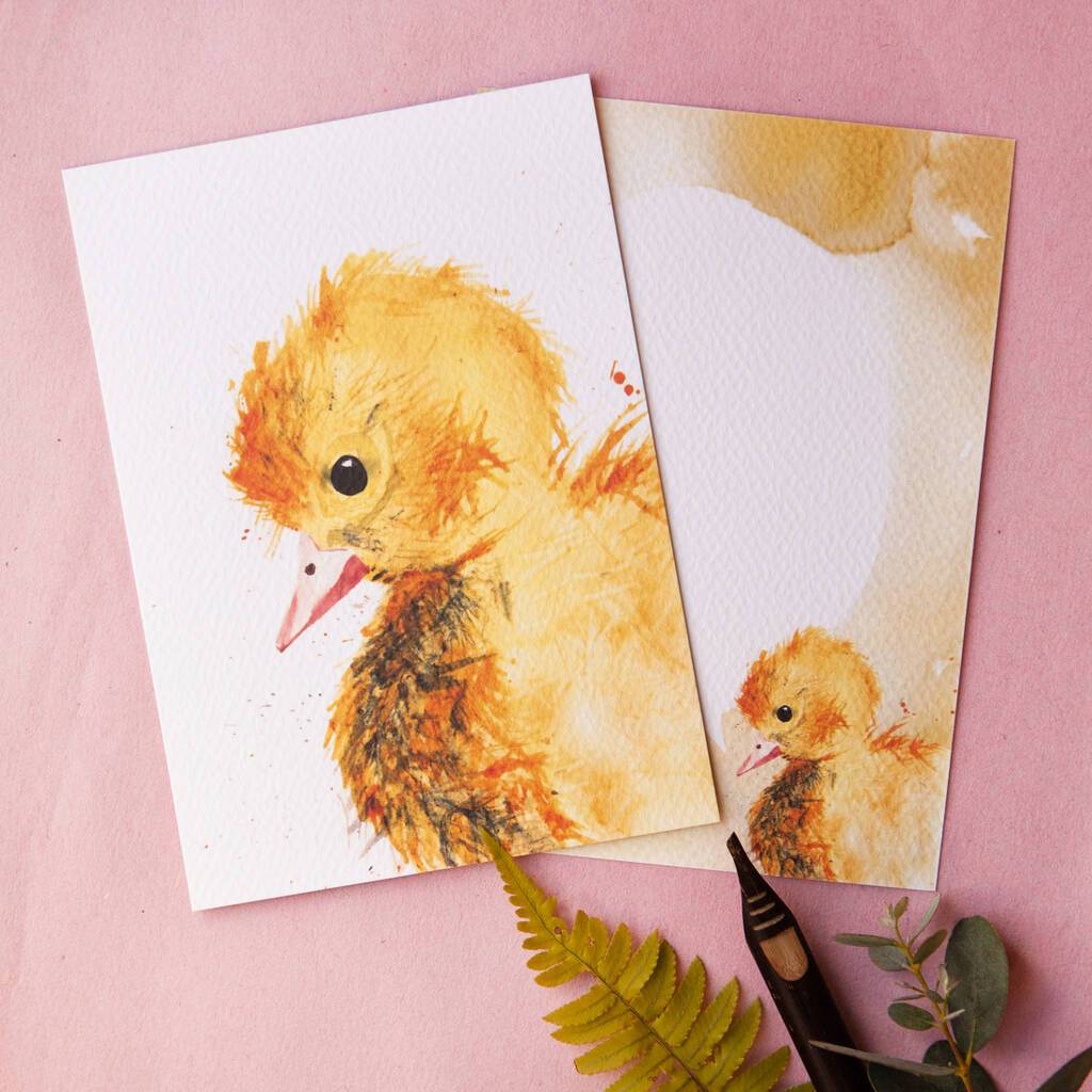 Inky Duckling Easter Luxury Postcards, 1 of 8