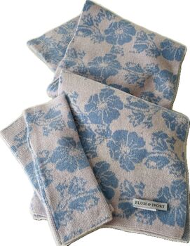 Cashmere Scarf Jacquard Floral, 5 of 5