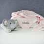 Personalised Pink Blanket And Plush Elephant Toy, thumbnail 1 of 5