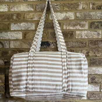 Hand Block Printed Stripped Duffle Bag, 3 of 5
