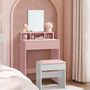 Dressing Table With Large Mirror Modern Style White, thumbnail 1 of 10