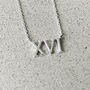 16th Birthday Roman Numerals Necklace In Sterling Silver, thumbnail 1 of 7