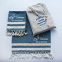 Personalised 2nd Wedding Anniversary Gift, Cotton Tea Towel, thumbnail 2 of 4