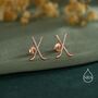 Sterling Silver Hocky Stick Stud Earrings, thumbnail 5 of 12